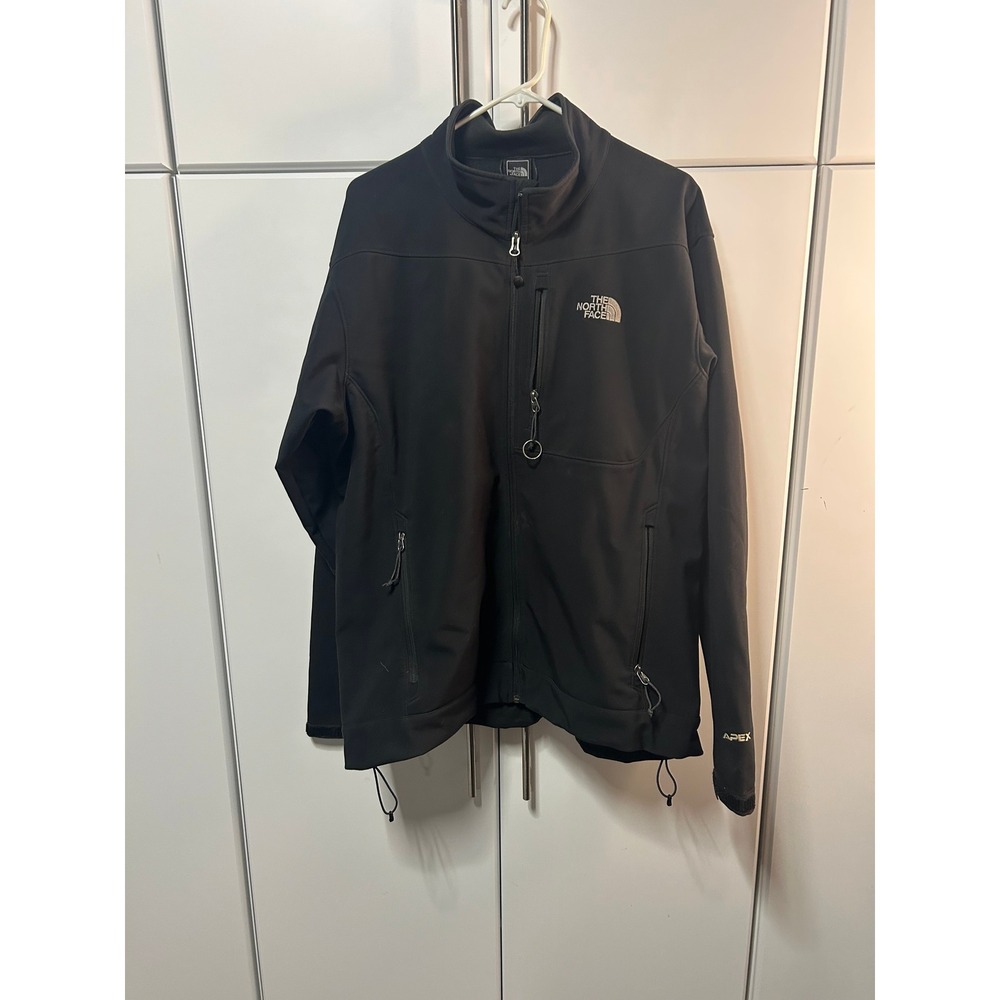 The North Face Apex Softshell Jacket Mens XL Black Full Zip Fleece Lined Outdoor